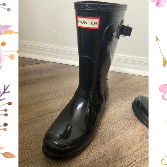 HUNTER - Women's Original Short Gloss Rain Boots - Size:8 - Picture 4 of 4